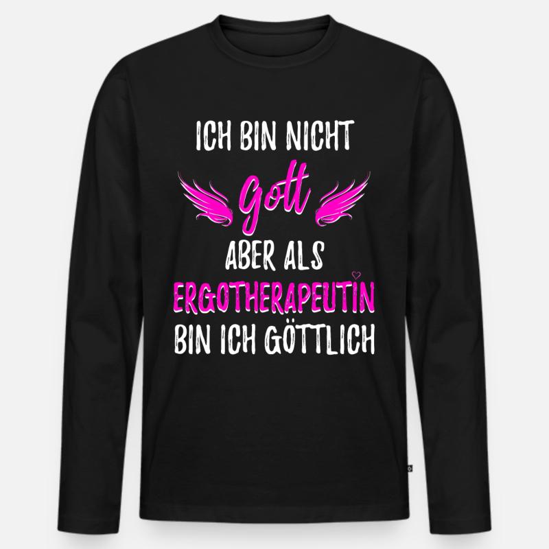 ERGOTHERAPEUTIN - Männer Premium Bio Langarmshirt - Schwarz