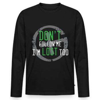 geocaching, cache, gps, geocache, geocacher, logbu - Männer Premium Bio Langarmshirt - Schwarz - Vorne - Nico (187cm)