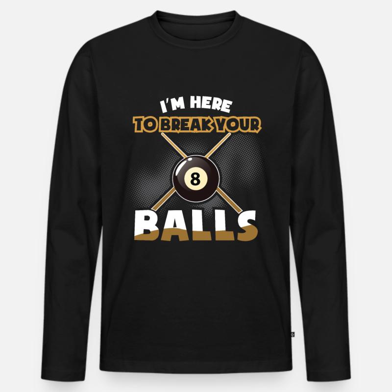 Billard Queue - Billard - Männer Premium Bio Langarmshirt - Schwarz