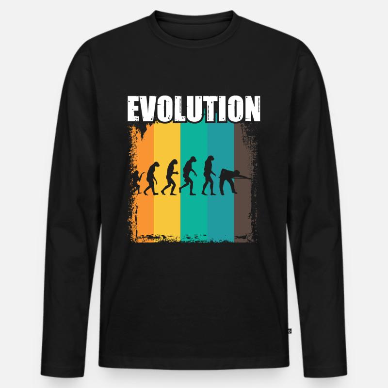 Billard Evolution - Männer Premium Bio Langarmshirt - Schwarz