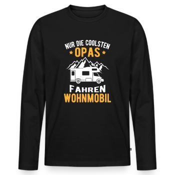 Rentner Cooler Opa Wohnmobil Camping Geschenk - Männer Premium Bio Langarmshirt - Schwarz - Vorne - Nico (187cm)