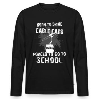 HIPSTER CABLE CAR VINTAGE RACING - Men's Premium Organic Long Sleeve Shirt - black - Front - Nico (187cm)