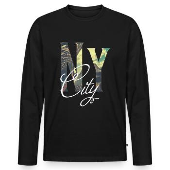 New York New York City - Männer Premium Bio Langarmshirt - Schwarz - Vorne - Nico (187cm)
