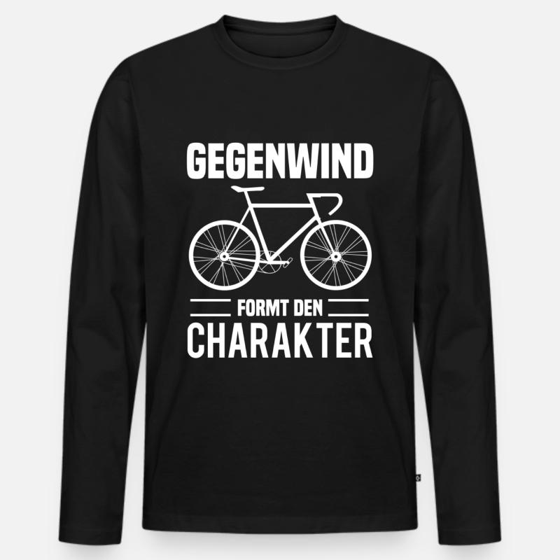 Radsport - Männer Premium Bio Langarmshirt - Schwarz