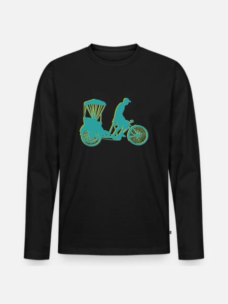 riquexo, rikshaw, rickshaw - Men's Premium Organic Long Sleeve Shirt - black