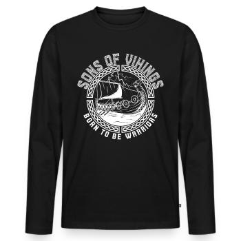 Sons Of Vikings Wikinger Raubzug Nordmänner Asgard - Männer Premium Bio Langarmshirt - Schwarz - Vorne - Nico (187cm)