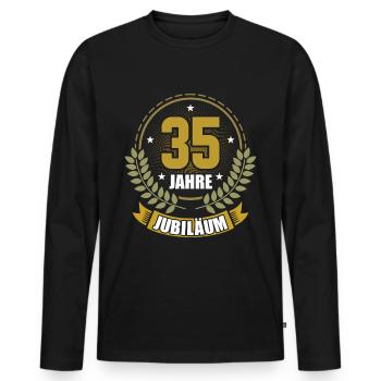 35 Jahre Jubiläum 35.Hochzeitstag Firmenjubiläum V - Männer Premium Bio Langarmshirt - Schwarz - Vorne - Nico (187cm)