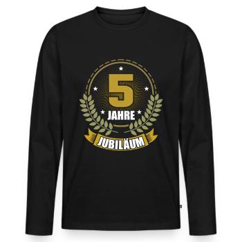 5 Jahre Jubiläum 5.Hochzeitstag Firmenjubiläum Ver - Männer Premium Bio Langarmshirt - Schwarz - Vorne - Nico (187cm)