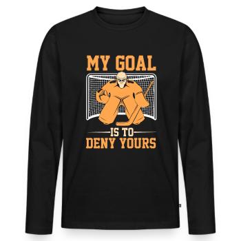 Eishockey Eishockey Geschenk Eishockey - Männer Premium Bio Langarmshirt - Schwarz - Vorne - Nico (187cm)