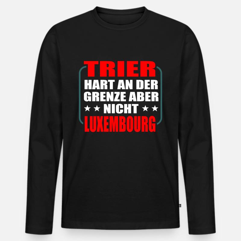 Trier - Männer Premium Bio Langarmshirt - Schwarz