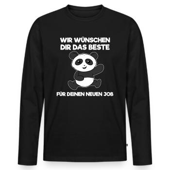 Abschied Jobwechsel Lustig Abschiedsgeschenk - Männer Premium Bio Langarmshirt - Schwarz - Vorne - Nico (187cm)