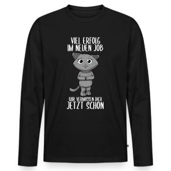 Abschied Jobwechsel Lustiges Abschiedsgeschenk - Männer Premium Bio Langarmshirt - Schwarz - Vorne - Nico (187cm)