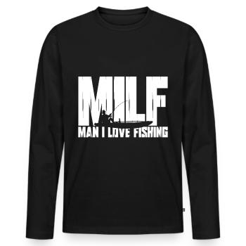 fishing fishing fishing fishing fishermen angler fish - Men's Premium Organic Long Sleeve Shirt - black - Front - Nico (187cm)