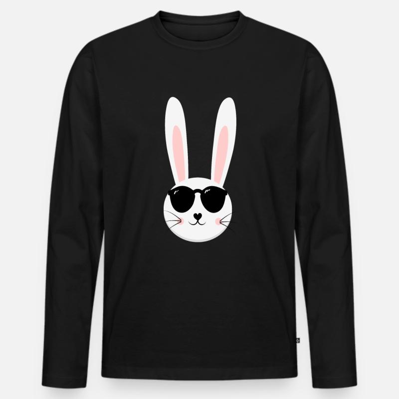 Hase - Männer Premium Bio Langarmshirt - Schwarz