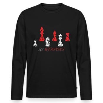 Schach - Männer Premium Bio Langarmshirt - Schwarz - Vorne - Nico (187cm)