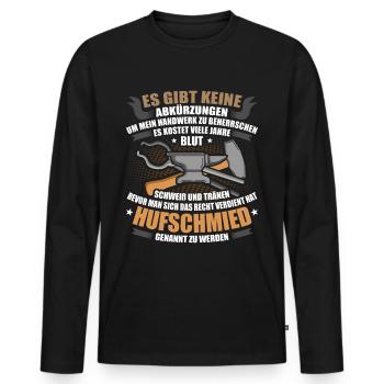 Hufschmied Geschenk - Männer Premium Bio Langarmshirt - Schwarz - Vorne - Nico (187cm)