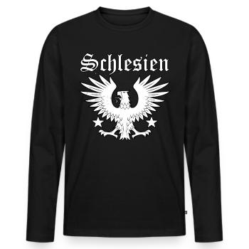 Schlesien Oberschlesien Heimat Schlesier Geschenk - Männer Premium Bio Langarmshirt - Schwarz - Vorne - Nico (187cm)