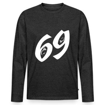 Sex Sex Geschenke Versaute Sprüche 69er Stellung - Männer Premium Bio Langarmshirt - Anthrazit meliert - Vorne - Nico (187cm)