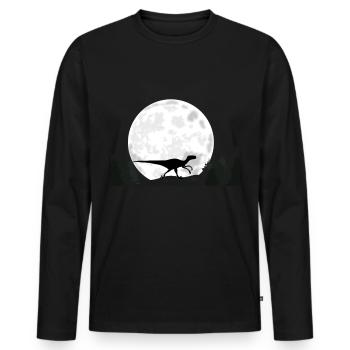 Dinosaur Velociraptor - Men's Premium Organic Long Sleeve Shirt - black - Front - Nico (187cm)