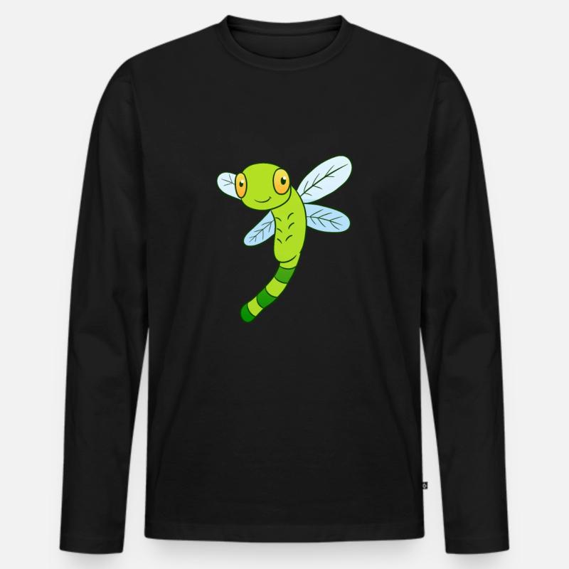 Libelle - Männer Premium Bio Langarmshirt - Schwarz
