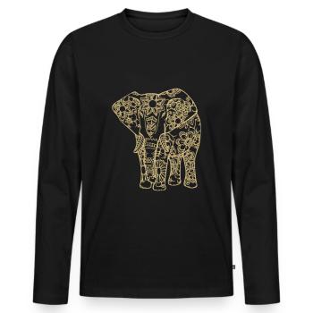 l'éléphant - T-shirt manches longues Premium bio Homme - noir - Devant - Nico (187cm)