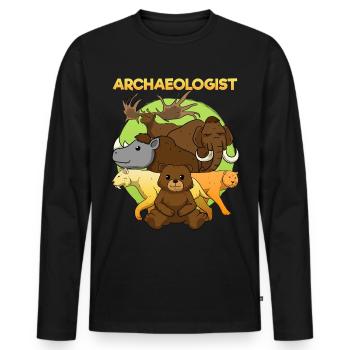 Ice Age Animals Stone Age Mammoths - Men's Premium Organic Long Sleeve Shirt - black - Front - Nico (187cm)