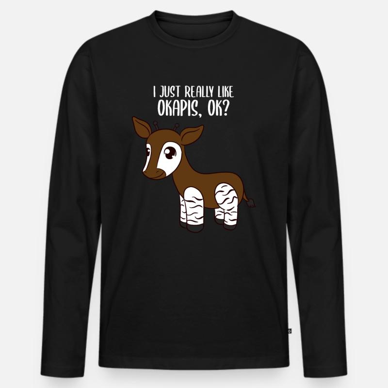 Okapi - Männer Premium Bio Langarmshirt - Schwarz