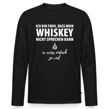 Whiskey - Männer Premium Bio Langarmshirt - Schwarz - Vorne - Nico (187cm)