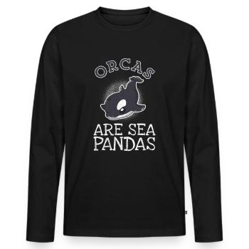 Orcas Gebiete Meer Pandas Pandas Ozean Tier Fisch - Men's Premium Organic Long Sleeve Shirt - black - Front - Nico (187cm)
