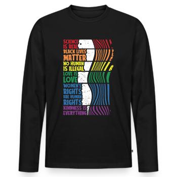 Anti racism against racism racism - Men's Premium Organic Long Sleeve Shirt - black - Front - Nico (187cm)