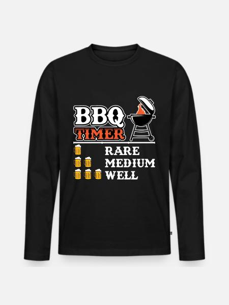 Grilling Grilling Timer Grilling Gift - Men's Premium Organic Long Sleeve Shirt - black