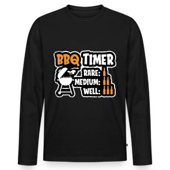 BBQ BBQ Timer BBQ Grill BBQ Accessories BBQ - Men's Premium Organic Long Sleeve Shirt - black - Front - Nico (187cm)