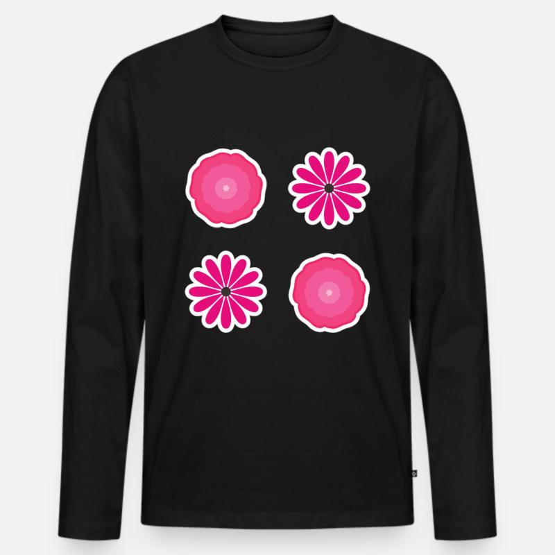 Lätzchen Flower Pack Pink - Männer Premium Bio Langarmshirt - Schwarz