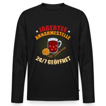 Jagertee Annahmestelle Glühweinstand Weihnachten - Männer Premium Bio Langarmshirt - Schwarz - Vorne - Nico (187cm)