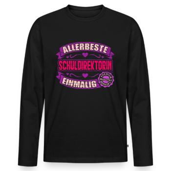 Allerbeste Schuldirektorin Schulleiterin - Männer Premium Bio Langarmshirt - Schwarz - Vorne - Nico (187cm)