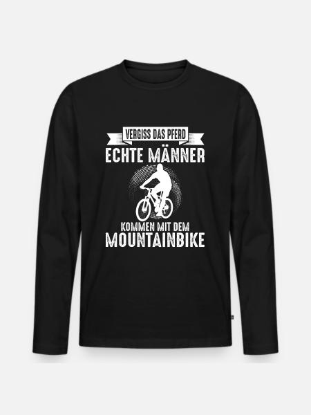 Mountainbike Downhill Fahrrad Fahrradfahren - Männer Premium Bio Langarmshirt - Schwarz