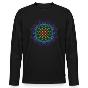 Qi Gong mandala qigong yoga Tai Chi - T-shirt manches longues Premium bio Homme - noir - Devant - Nico (187cm)