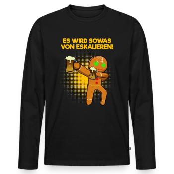 Es Wird Sowas Von Eskalieren Lustig Dabbing - Männer Premium Bio Langarmshirt - Schwarz - Vorne - Nico (187cm)