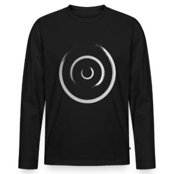 Kreise - Männer Premium Bio Langarmshirt - Schwarz - Vorne - Nico (187cm)