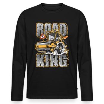 Cadeau de rouleau de construction de construction de route de travailleur de construction - T-shirt manches longues Premium bio Homme - noir - Devant - Nico (187cm)