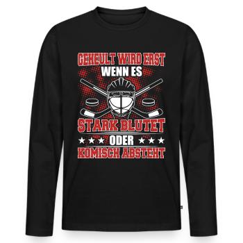 Eishockey Geschenke - Eishockey - Männer Premium Bio Langarmshirt - Schwarz - Vorne - Nico (187cm)