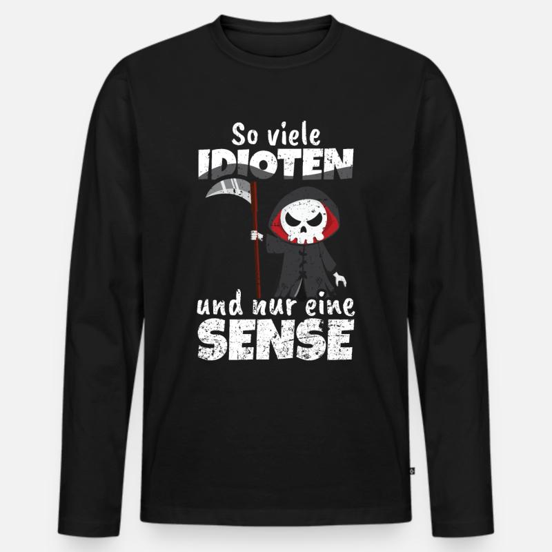 Lustige Sprüche - Männer Premium Bio Langarmshirt - Schwarz