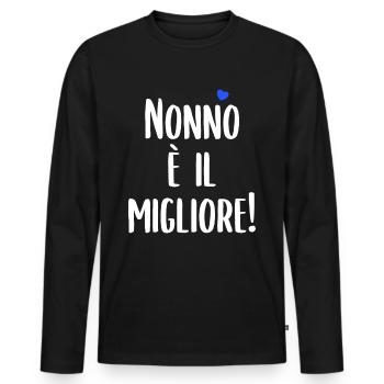 Nonno È Il Migliore - Männer Premium Bio Langarmshirt - Schwarz - Vorne - Nico (187cm)
