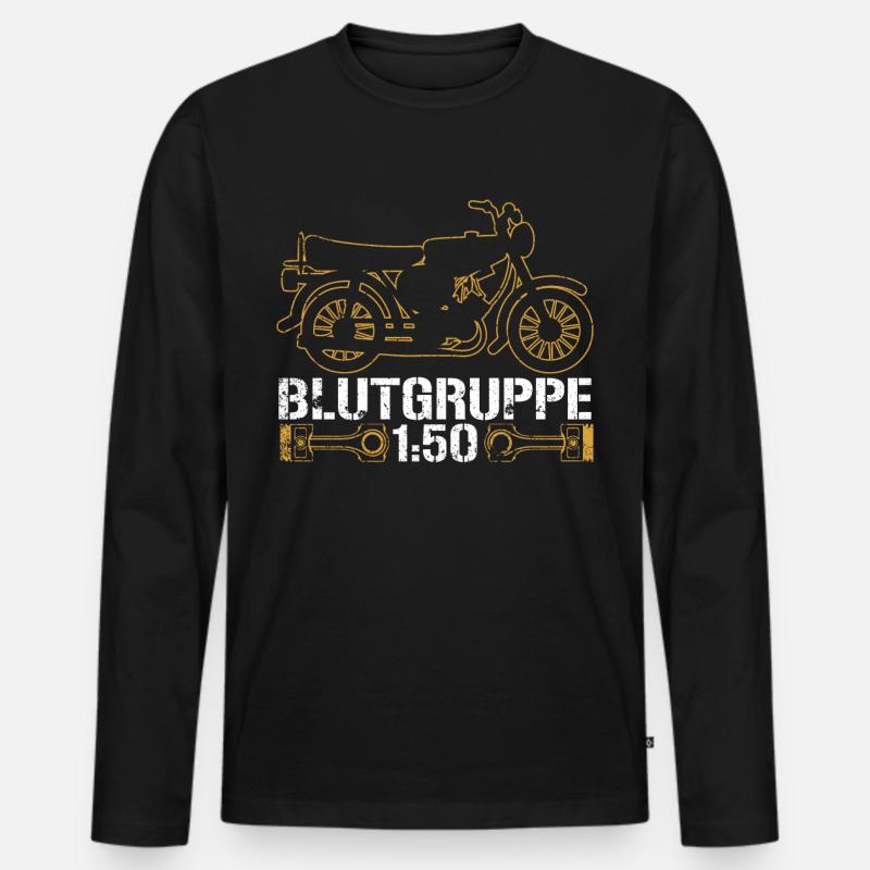 Mofa Zubehör - Mofa - Männer Premium Bio Langarmshirt - Schwarz