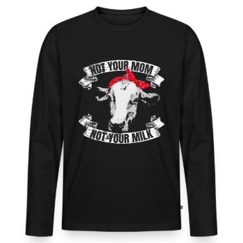 Not Your Mom, Not Your Milk - Men's Premium Organic Long Sleeve Shirt - black - Front - Nico (187cm)