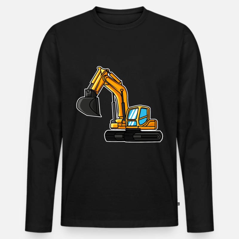 Bagger Geschenkidee Kind Baggerfahrer Baustelle - Männer Premium Bio Langarmshirt - Schwarz