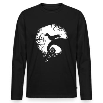 weiner dog in the Moon Dachshund Halloween - Men's Premium Organic Long Sleeve Shirt - black - Front - Nico (187cm)