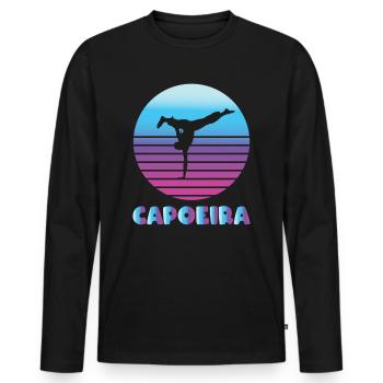 Capoeira handstand - Men's Premium Organic Long Sleeve Shirt - black - Front - Nico (187cm)