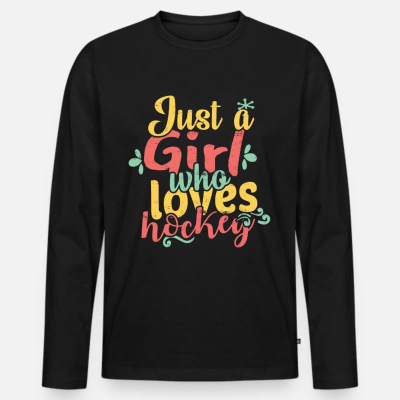 Hockey - Männer Premium Bio Langarmshirt - Schwarz