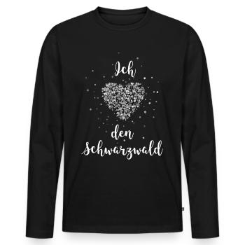 Schwarzwald Schwarzwaldmädel Wald Herz - Männer Premium Bio Langarmshirt - Schwarz - Vorne - Nico (187cm)